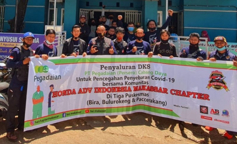 Komunitas Bikers HAI Makassar Salurkan Bantuan APD untuk Tiga Puskesmas